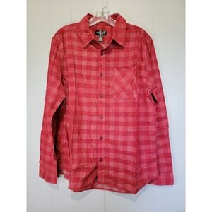 Houston‎ White Men's Red Plaid Flannel Size Large NWT 100% Cotton